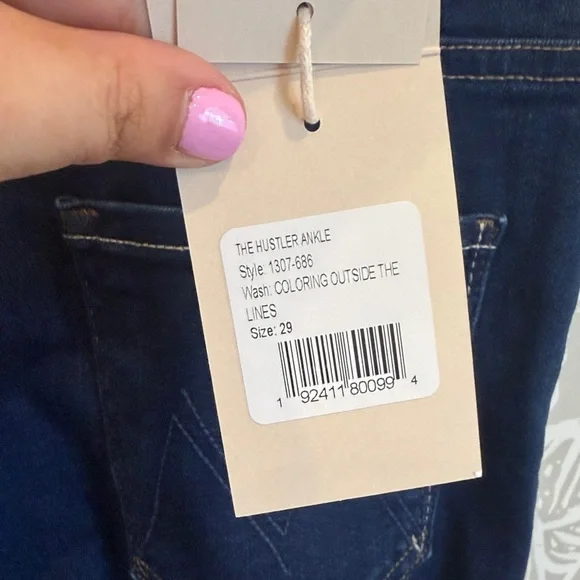 Mother 29 Dark Blue Jeans Hustler Ankle NWT - Picture 3 of 8